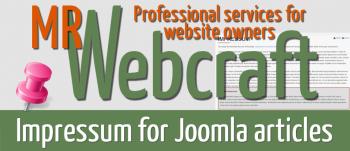 Impressum for Joomla articles